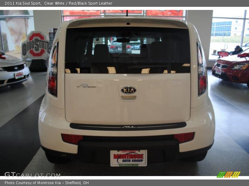 Clear White / Red/Black Sport Leather 2011 Kia Soul Sport