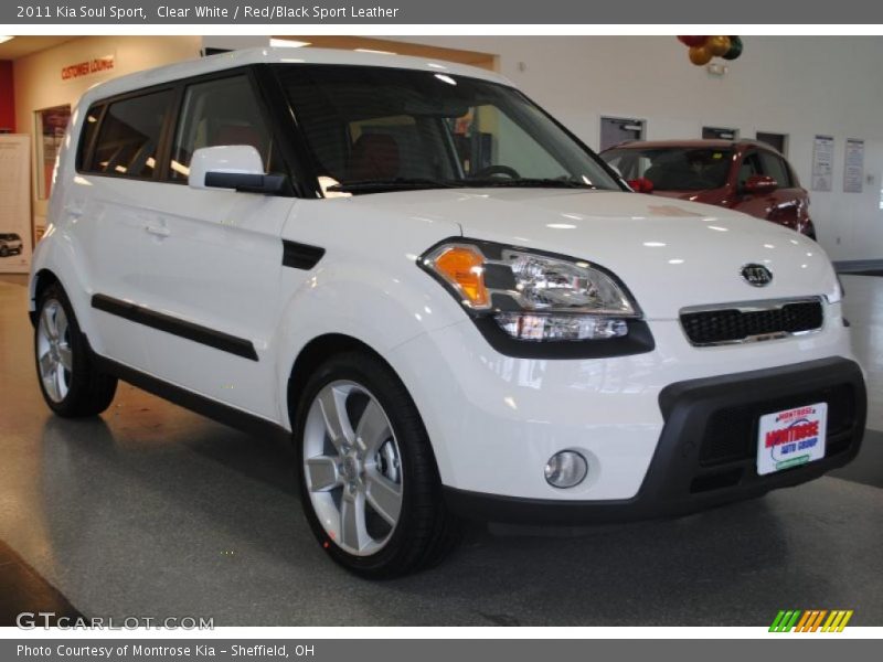 Clear White / Red/Black Sport Leather 2011 Kia Soul Sport