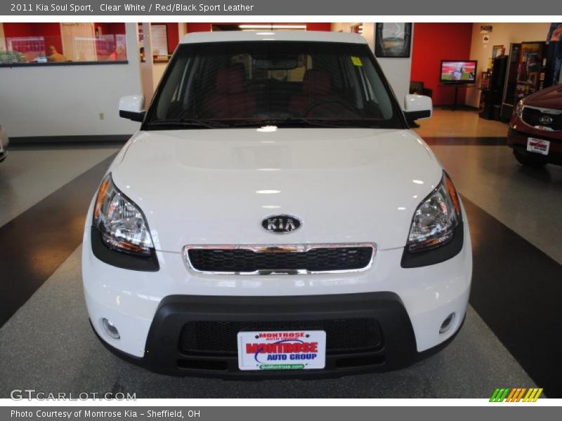 Clear White / Red/Black Sport Leather 2011 Kia Soul Sport