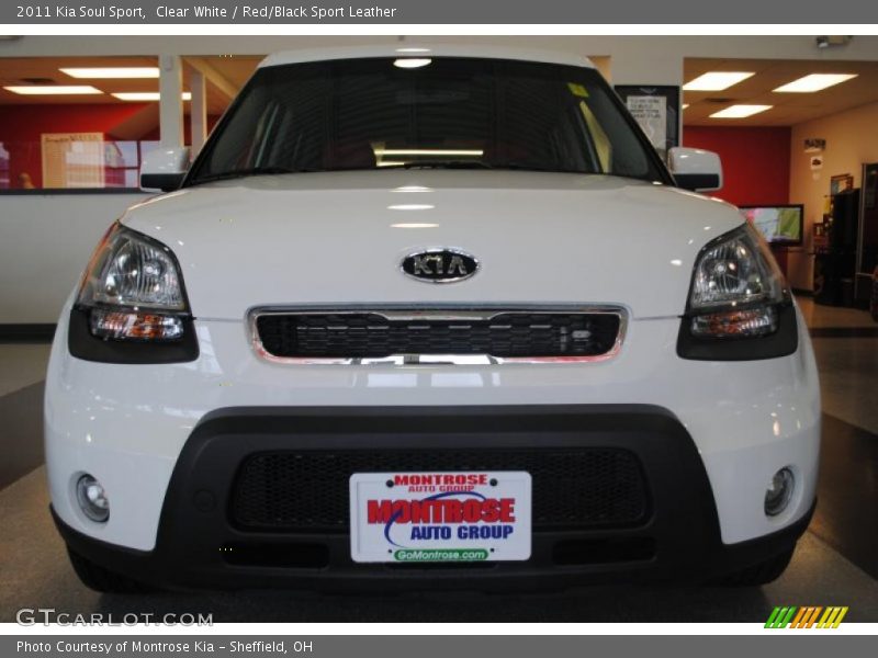 Clear White / Red/Black Sport Leather 2011 Kia Soul Sport