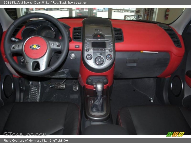 Clear White / Red/Black Sport Leather 2011 Kia Soul Sport