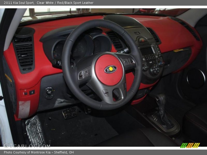 Clear White / Red/Black Sport Leather 2011 Kia Soul Sport
