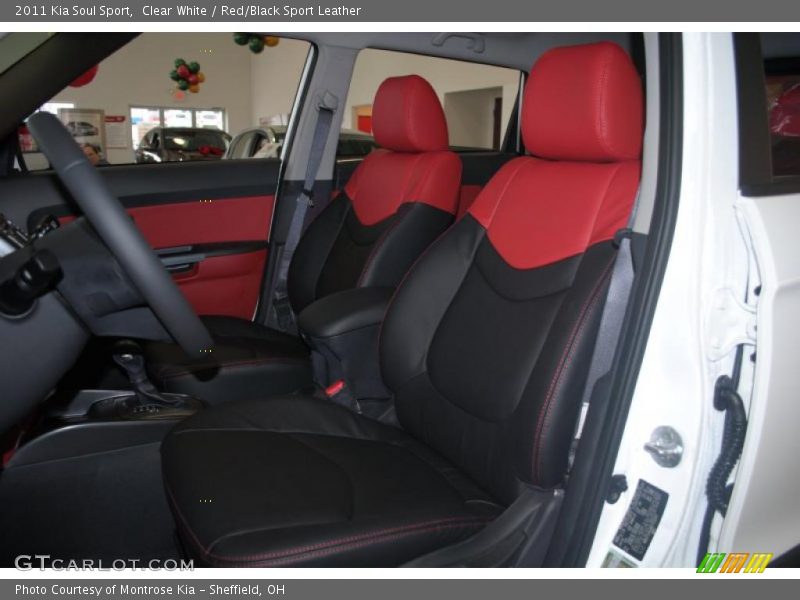 Clear White / Red/Black Sport Leather 2011 Kia Soul Sport