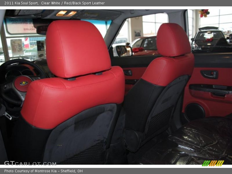 Clear White / Red/Black Sport Leather 2011 Kia Soul Sport