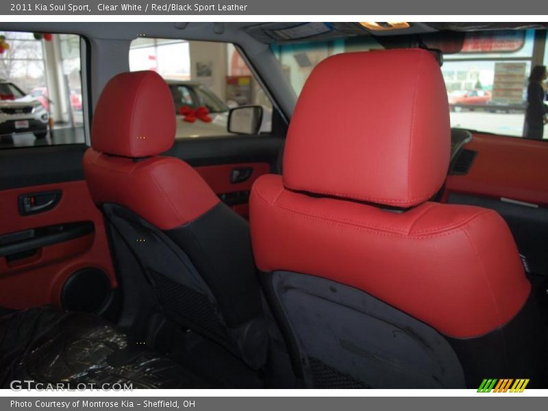 Clear White / Red/Black Sport Leather 2011 Kia Soul Sport