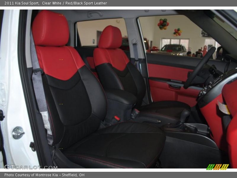 Clear White / Red/Black Sport Leather 2011 Kia Soul Sport