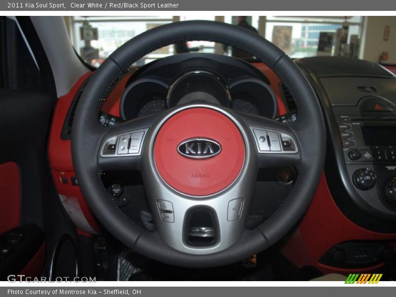 Clear White / Red/Black Sport Leather 2011 Kia Soul Sport