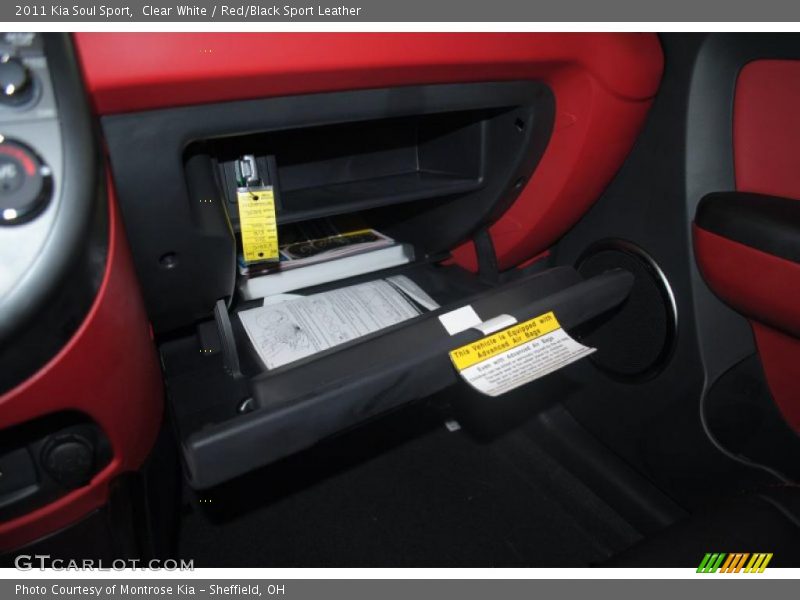 Clear White / Red/Black Sport Leather 2011 Kia Soul Sport