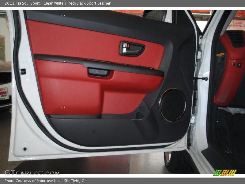 Clear White / Red/Black Sport Leather 2011 Kia Soul Sport
