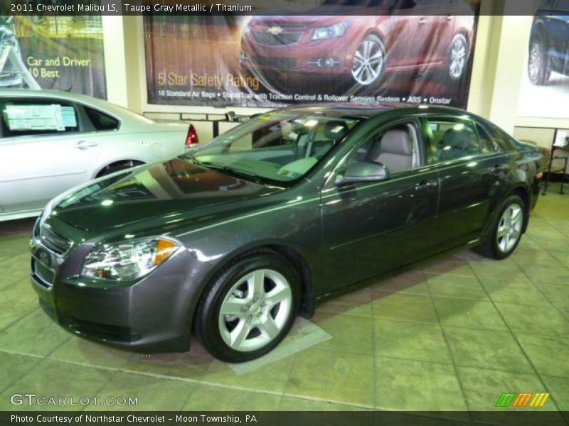 Taupe Gray Metallic / Titanium 2011 Chevrolet Malibu LS