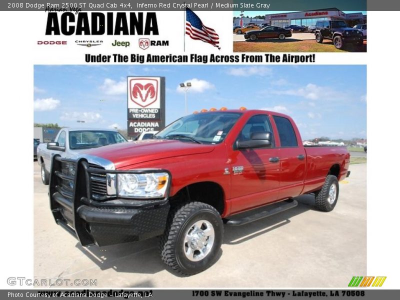 Inferno Red Crystal Pearl / Medium Slate Gray 2008 Dodge Ram 2500 ST Quad Cab 4x4
