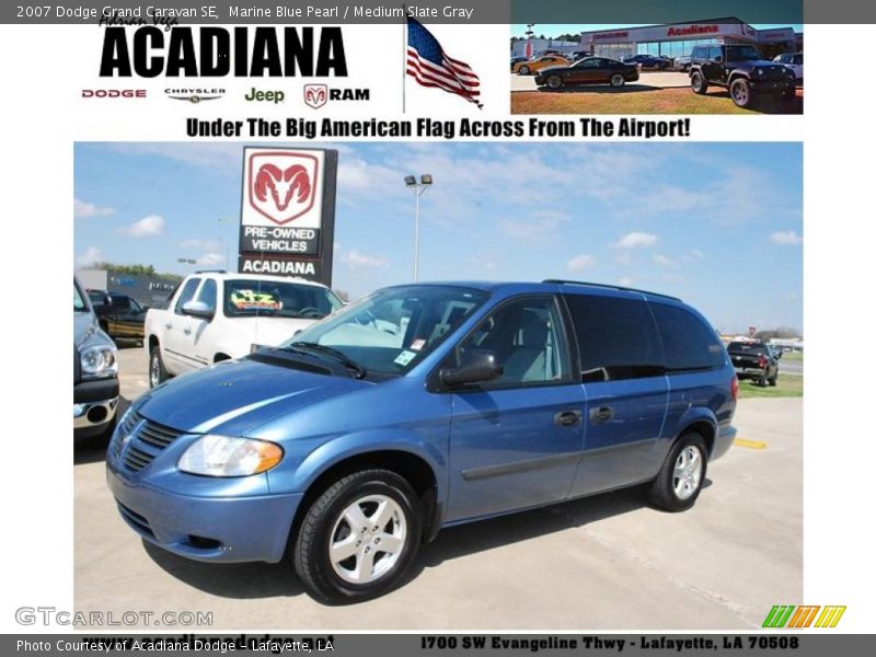 Marine Blue Pearl / Medium Slate Gray 2007 Dodge Grand Caravan SE