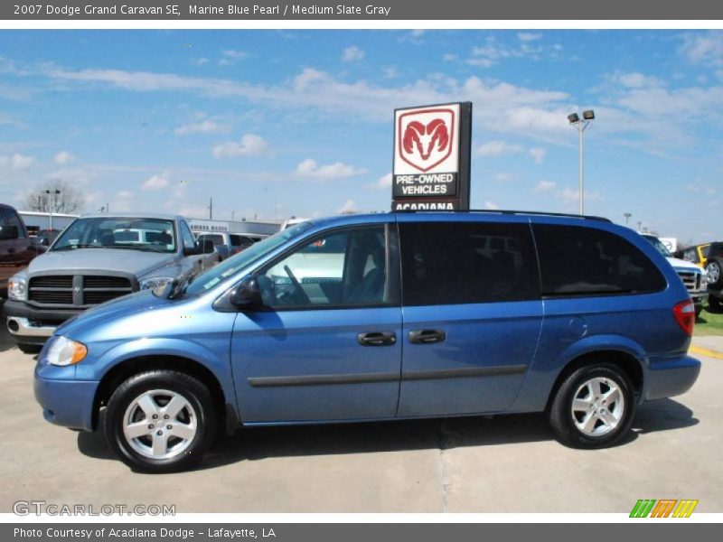 Marine Blue Pearl / Medium Slate Gray 2007 Dodge Grand Caravan SE