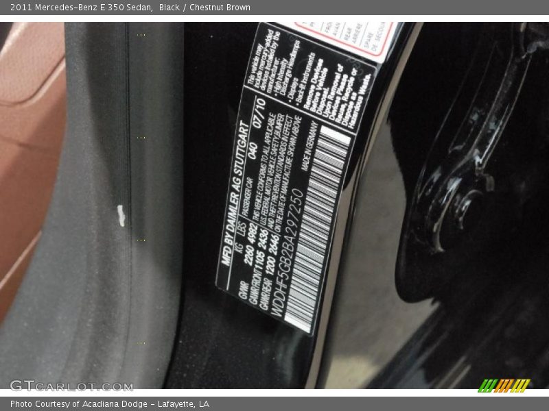 Black / Chestnut Brown 2011 Mercedes-Benz E 350 Sedan