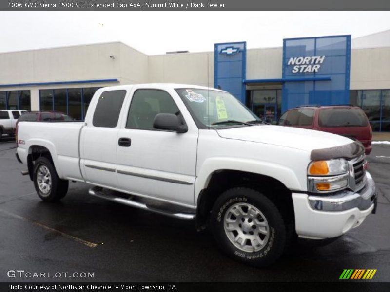 Summit White / Dark Pewter 2006 GMC Sierra 1500 SLT Extended Cab 4x4