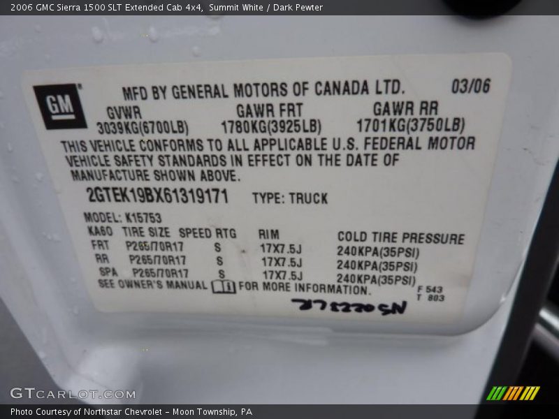 Summit White / Dark Pewter 2006 GMC Sierra 1500 SLT Extended Cab 4x4