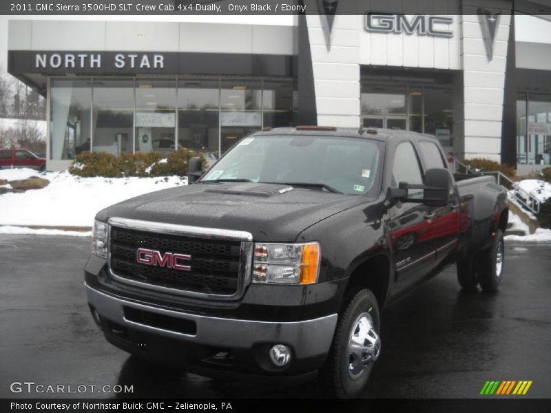 Onyx Black / Ebony 2011 GMC Sierra 3500HD SLT Crew Cab 4x4 Dually