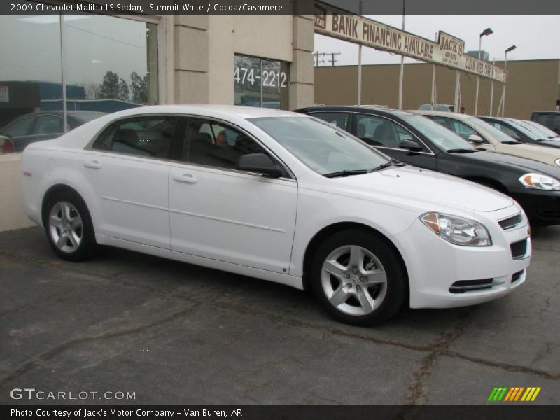 Summit White / Cocoa/Cashmere 2009 Chevrolet Malibu LS Sedan
