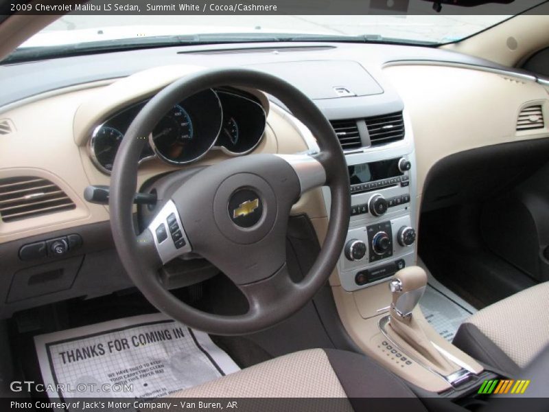Summit White / Cocoa/Cashmere 2009 Chevrolet Malibu LS Sedan