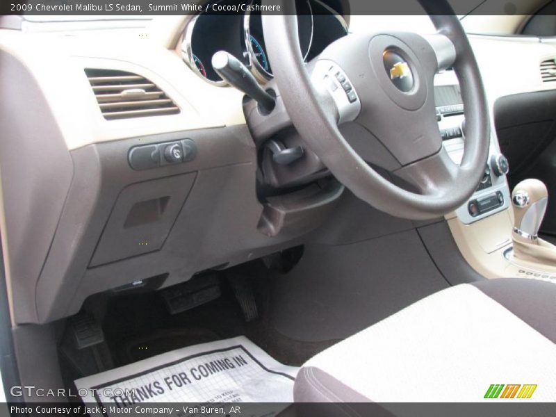 Summit White / Cocoa/Cashmere 2009 Chevrolet Malibu LS Sedan