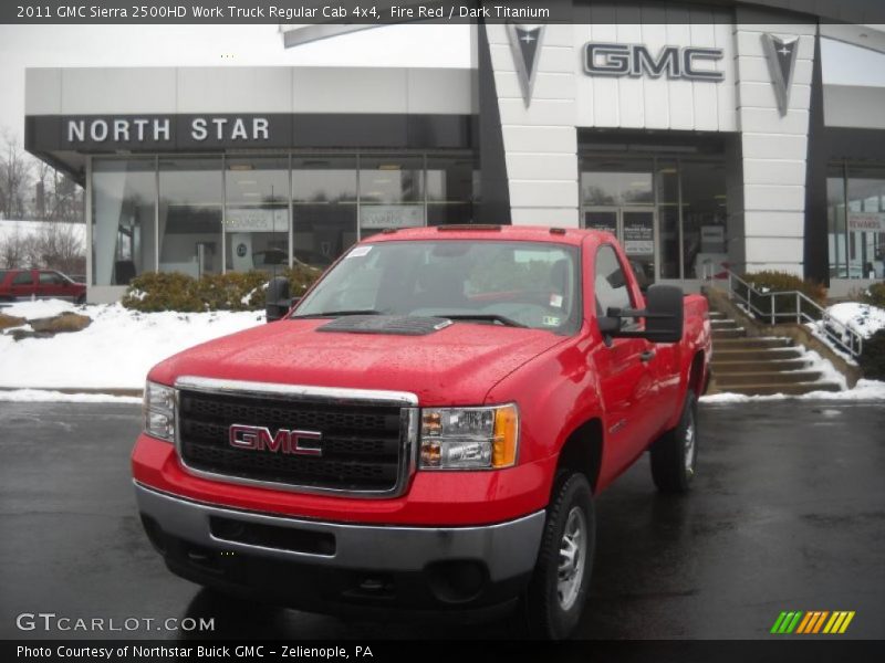 Fire Red / Dark Titanium 2011 GMC Sierra 2500HD Work Truck Regular Cab 4x4