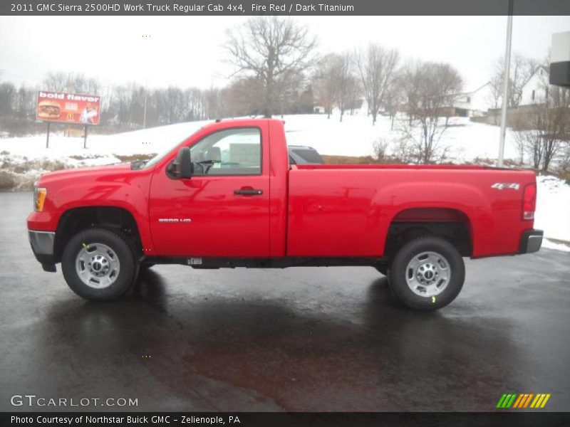 Fire Red / Dark Titanium 2011 GMC Sierra 2500HD Work Truck Regular Cab 4x4