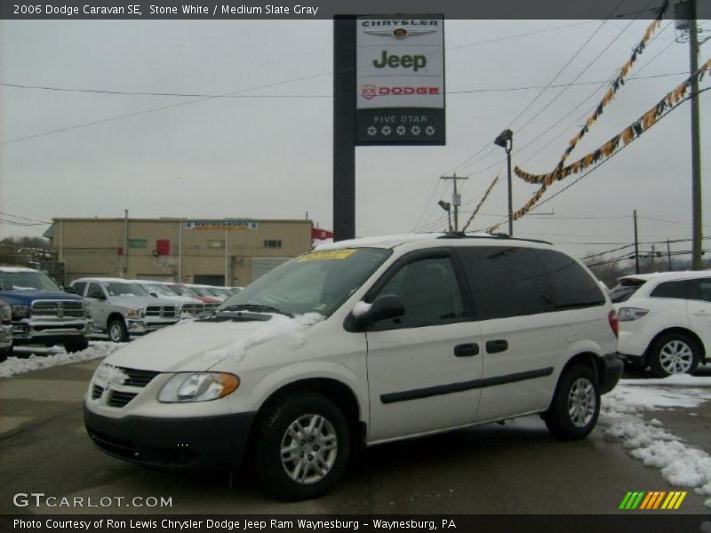 Stone White / Medium Slate Gray 2006 Dodge Caravan SE