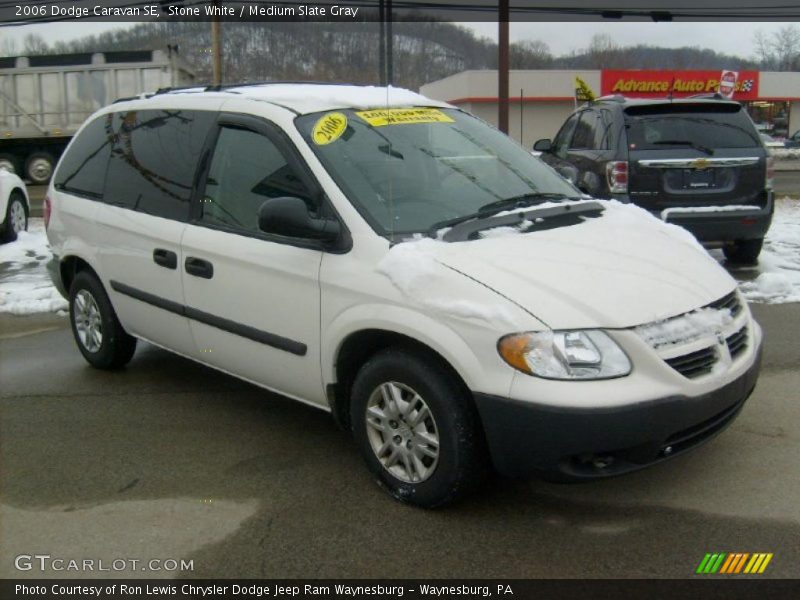Stone White / Medium Slate Gray 2006 Dodge Caravan SE