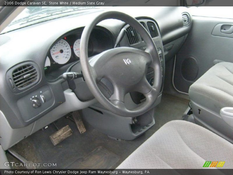 Stone White / Medium Slate Gray 2006 Dodge Caravan SE