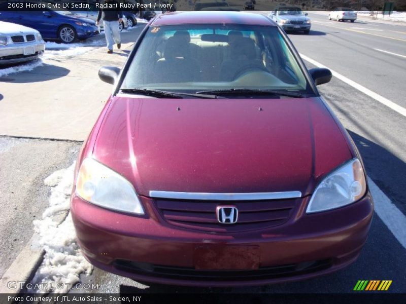 Radiant Ruby Pearl / Ivory 2003 Honda Civic LX Sedan