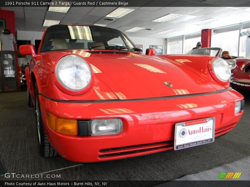 Guards Red / Cashmere Beige 1991 Porsche 911 Carrera 2 Targa