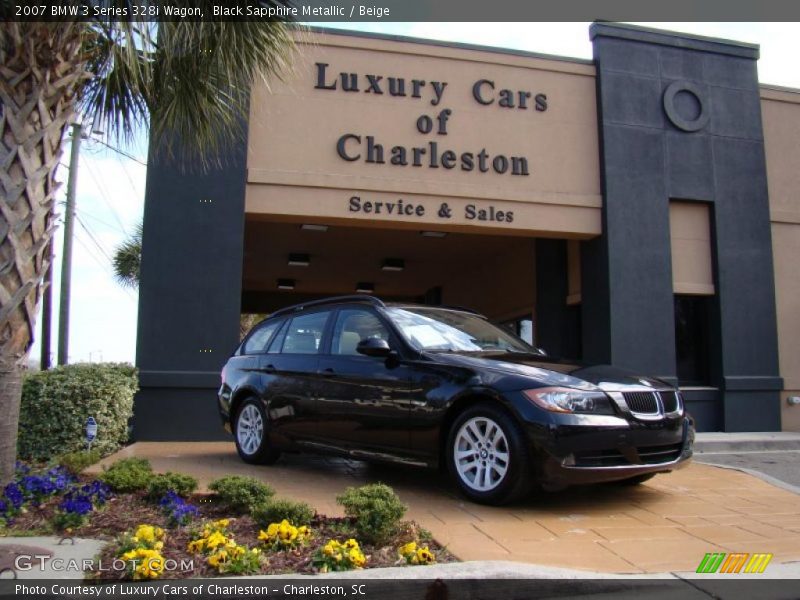 Black Sapphire Metallic / Beige 2007 BMW 3 Series 328i Wagon