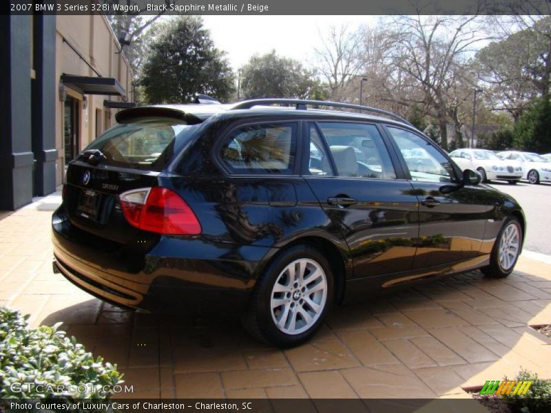 Black Sapphire Metallic / Beige 2007 BMW 3 Series 328i Wagon