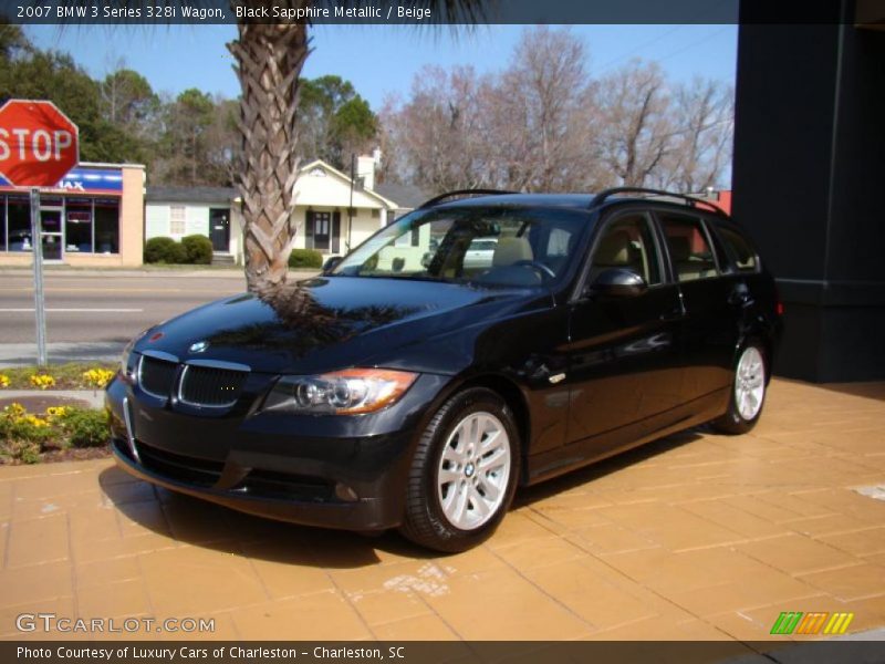 Black Sapphire Metallic / Beige 2007 BMW 3 Series 328i Wagon
