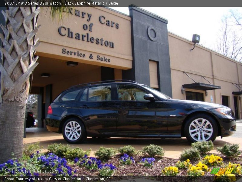 Black Sapphire Metallic / Beige 2007 BMW 3 Series 328i Wagon