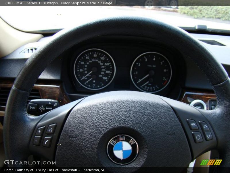 Black Sapphire Metallic / Beige 2007 BMW 3 Series 328i Wagon