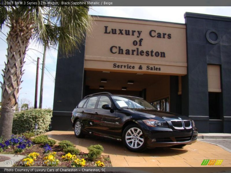 Black Sapphire Metallic / Beige 2007 BMW 3 Series 328i Wagon