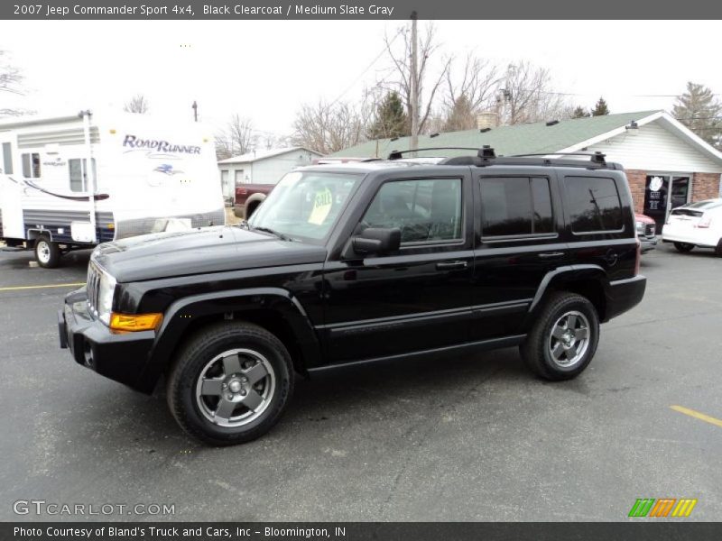 Black Clearcoat / Medium Slate Gray 2007 Jeep Commander Sport 4x4