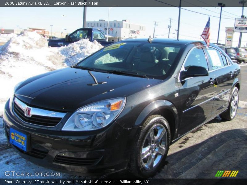 Carbon Flash Black / Tan 2008 Saturn Aura XE 3.5
