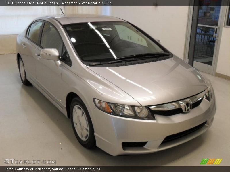 Alabaster Silver Metallic / Blue 2011 Honda Civic Hybrid Sedan