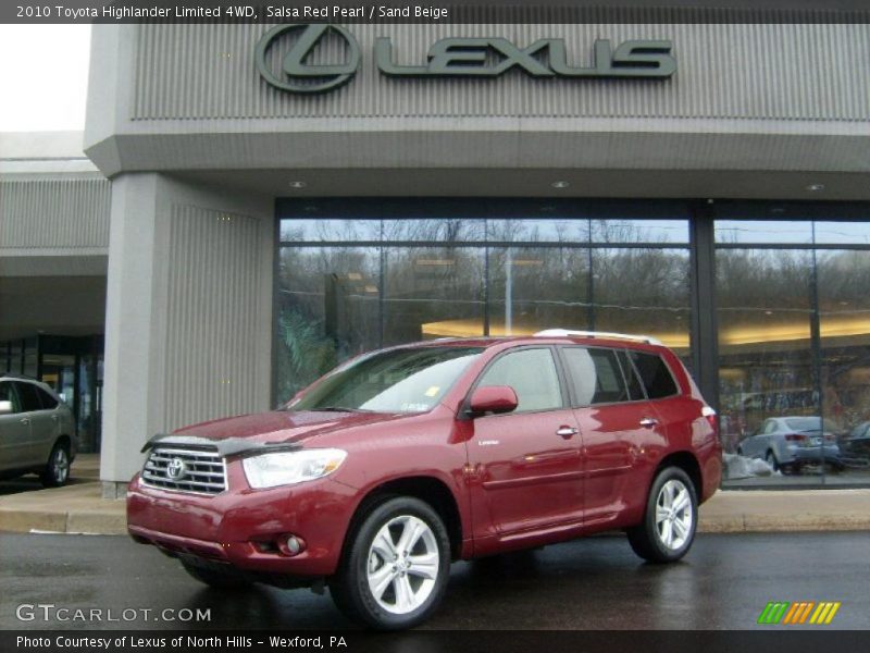 Salsa Red Pearl / Sand Beige 2010 Toyota Highlander Limited 4WD