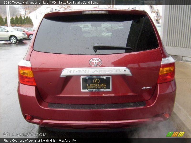 Salsa Red Pearl / Sand Beige 2010 Toyota Highlander Limited 4WD