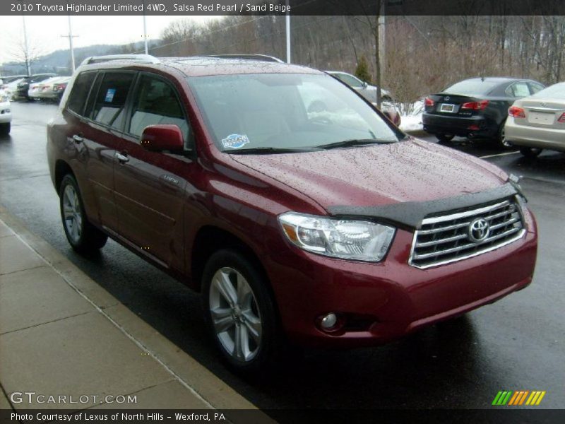 Salsa Red Pearl / Sand Beige 2010 Toyota Highlander Limited 4WD
