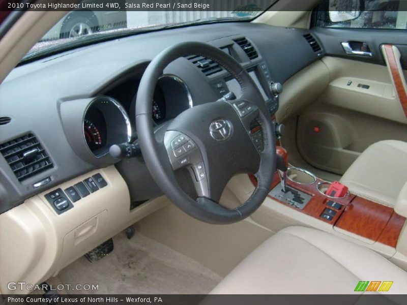 Salsa Red Pearl / Sand Beige 2010 Toyota Highlander Limited 4WD