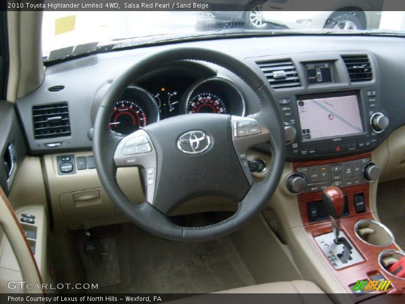Salsa Red Pearl / Sand Beige 2010 Toyota Highlander Limited 4WD