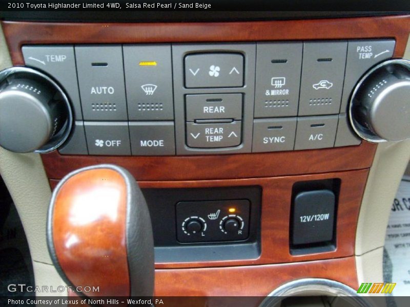 Controls of 2010 Highlander Limited 4WD