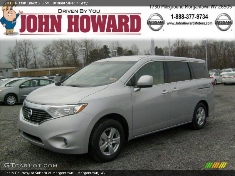 Brilliant Silver / Gray 2011 Nissan Quest 3.5 SV