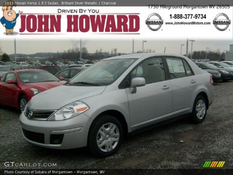 Brilliant Silver Metallic / Charcoal 2011 Nissan Versa 1.8 S Sedan