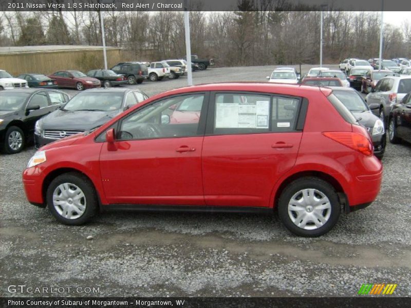Red Alert / Charcoal 2011 Nissan Versa 1.8 S Hatchback
