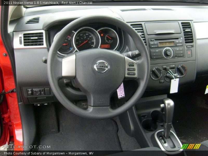 Red Alert / Charcoal 2011 Nissan Versa 1.8 S Hatchback